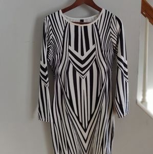 Black and White Abstract Dress